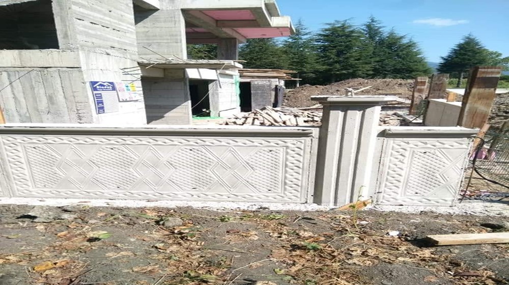 Kilim desen bahçe beton duvar uygulaması